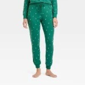 Women's Polar Bear Print Cotton Ribbed Holiday Matching Family Pajama Pants